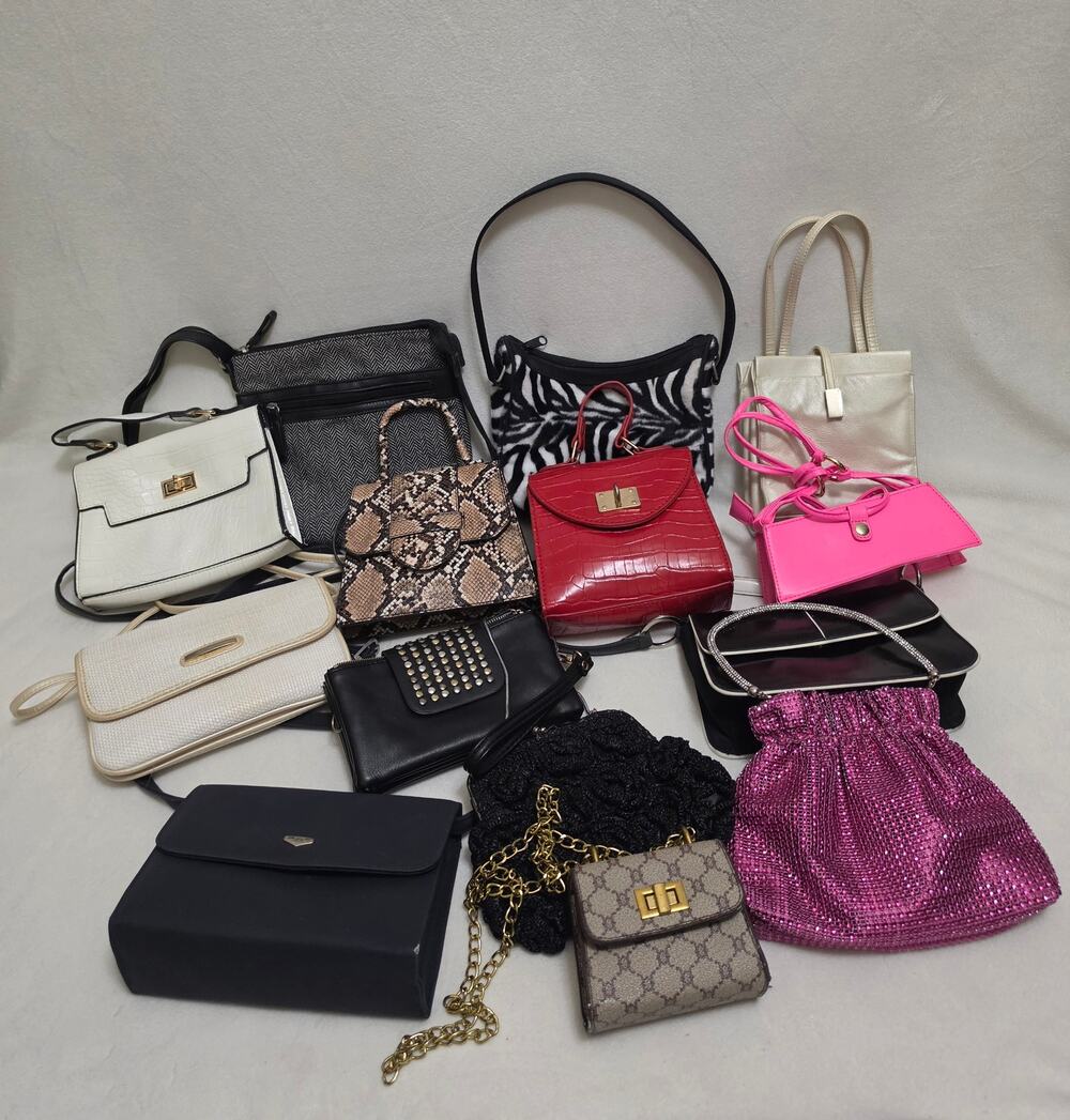 Lot of 14 Womens Y2K  Handbags Shoulder Bags Clutches Rhinestone